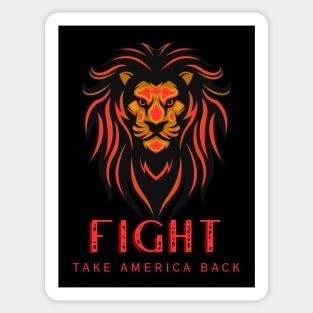 Fight MAGA Donald Trump 2024 Lion Sticker